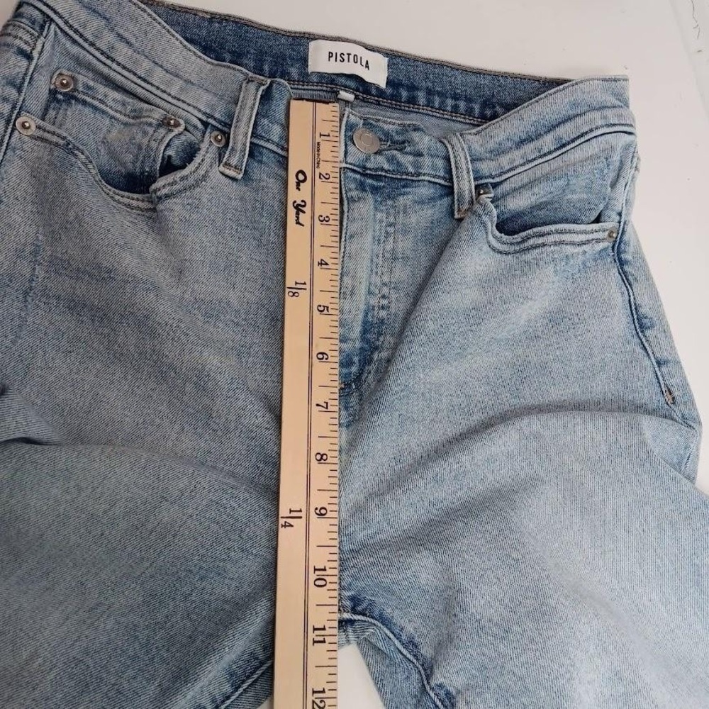 Pistola Jeans Womens 28 Distressed Straight Leg High Rise Raw Hem Denim Pants - Picture 6 of 10
